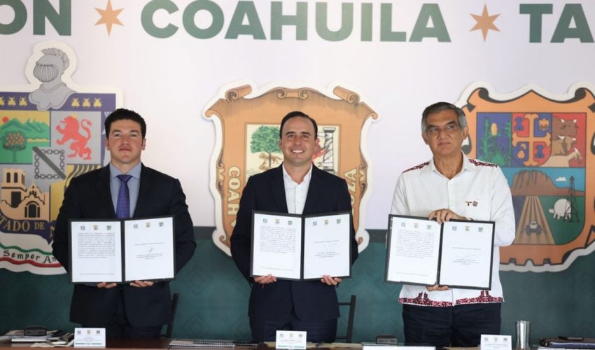 Firma Américo convenio de seguridad con gobernadores de Coahuila y Nuevo&nbsp;León