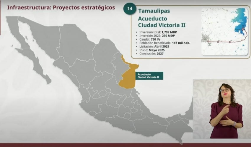 Inicia en mayo construcción de la segunda línea del acueducto de Ciudad Victoria&nbsp;CONAGUA