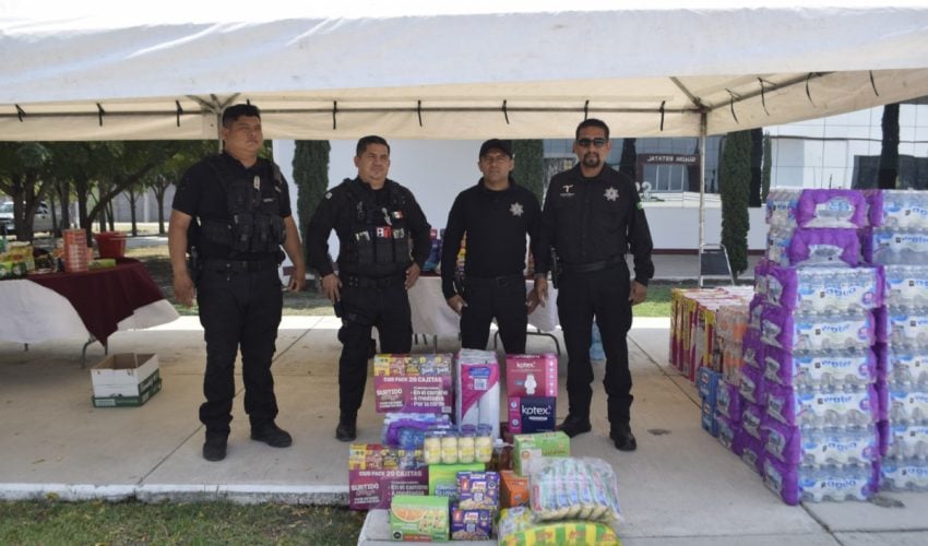 Delegaciones y coordinaciones de la Guardia Estatal se suman con donativo para población afectada por&nbsp;inundaciones