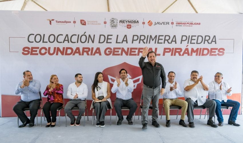 Colocan primera piedra de nueva secundaria general en&nbsp;Reynosa