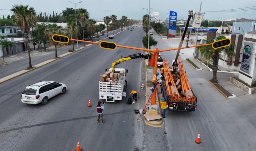 Avanza modernización en la capital de Tamaulipas; red semafórica registra 50 % de&nbsp;avance