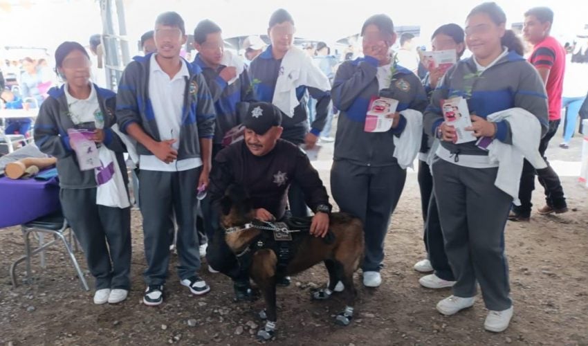 Convive ciudadanía con caninos de la Guardia Estatal en Brigada Transformando&nbsp;Familias