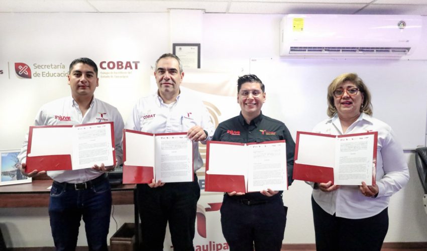 Firman INJUVE y Colegio de Bachilleres del Estado de Tamaulipas convenio de colaboración de servicio social y prácticas&nbsp;profesionales